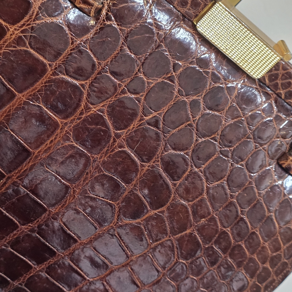 VINTAGE - 1950's Deauville Crocodile Handbag - Picture 2 of 11